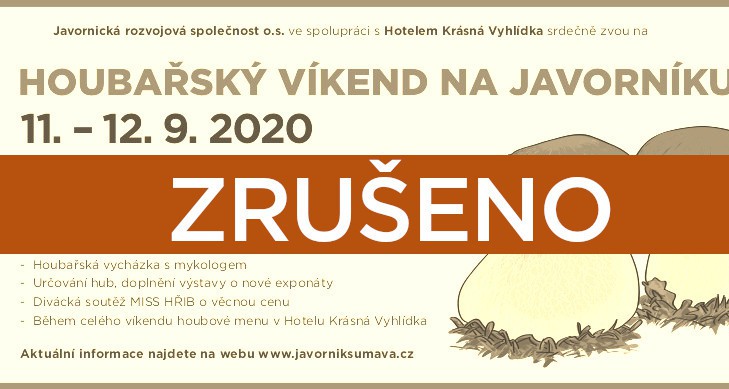 Houbařský víkend na Javorníku - zrušeno