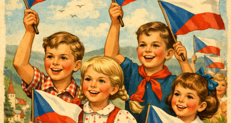 Český den s českými vlajkami