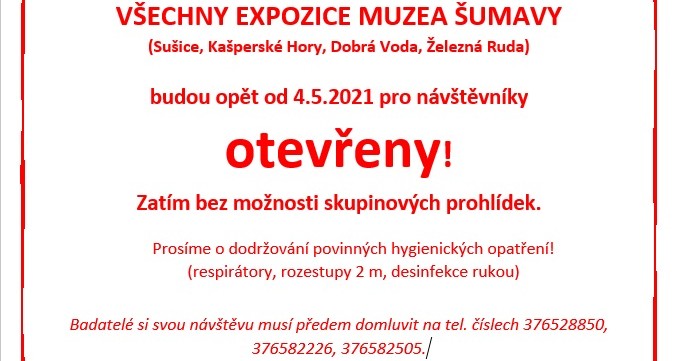 Muzeum Šumavy je otevřeno