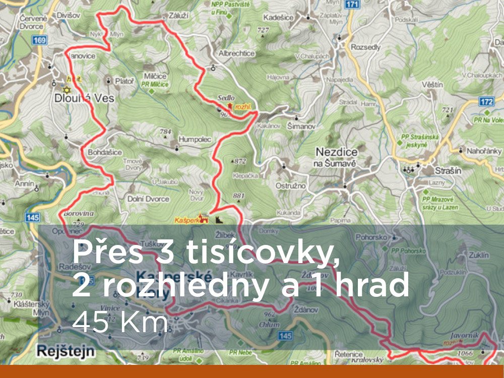 Trasa - Přes tři tisícovky a jeden hrad