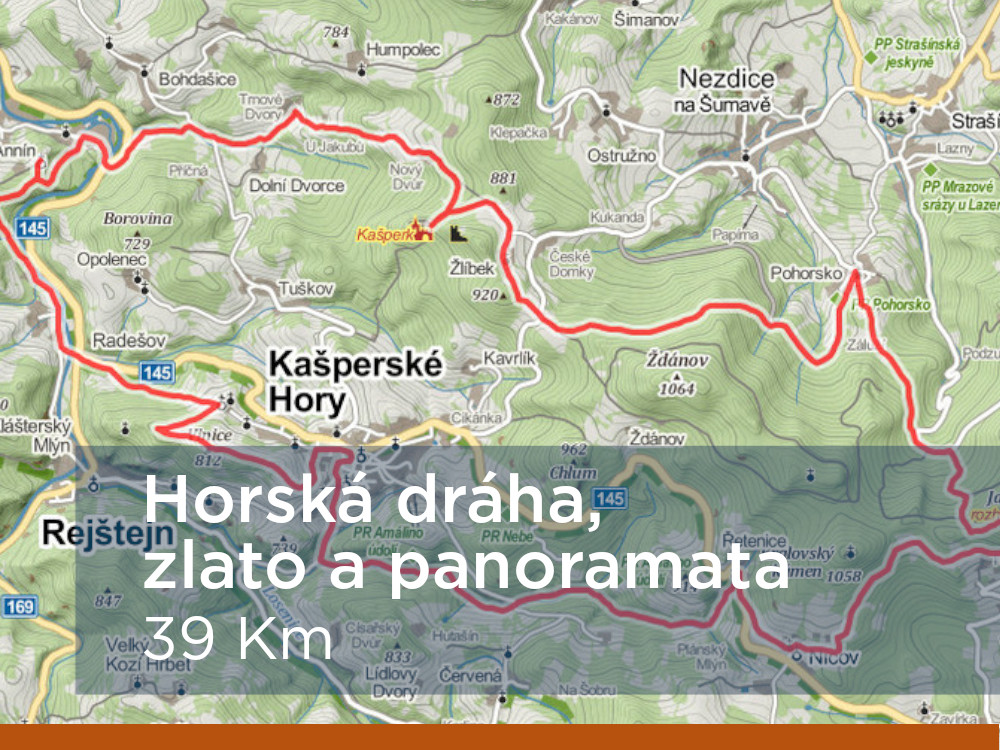 Trasa - Horská dráha, zlato a panoramata